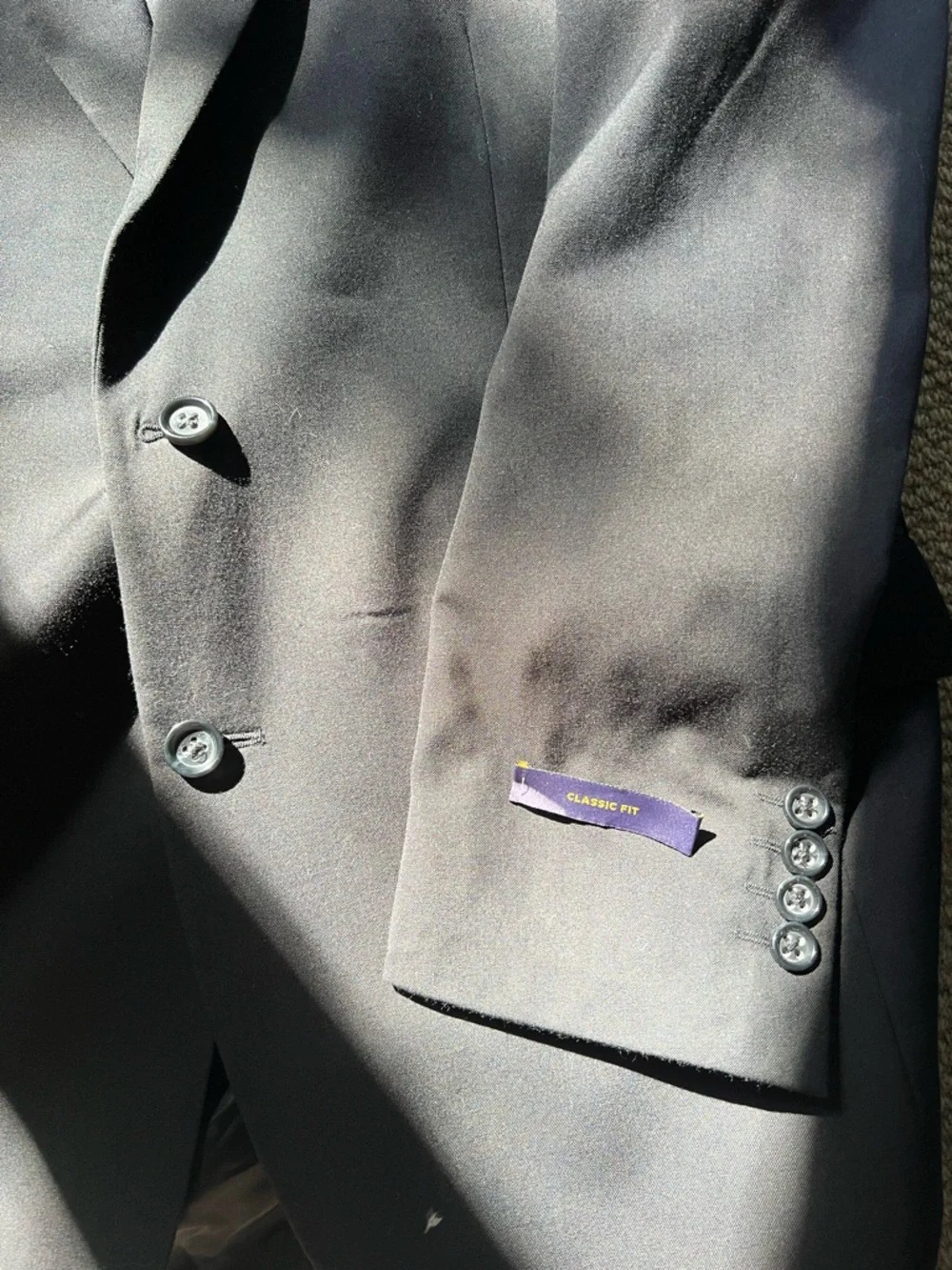 Stafford Dark Navy Sport Coat with Gold Buttons